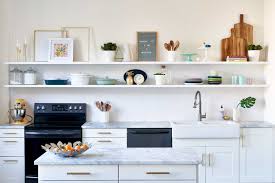 Kitchen shelving units are a great altenative to standart tall kitchen cabinets. Open Kitchen Shelving Advice Secrets Apartment Therapy
