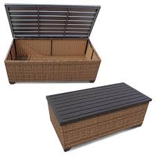 Some options even include handy storage space, or holes for umbrellas to help keep you cool on a sunny day. Tk Classics Laguna Outdoor Storage Coffee Table Walmart Com Walmart Com