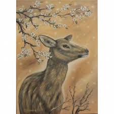 Bereits seit vielen jahrhunderten werden große kunstwerke auf leinwand gemahlt. Deer Lady 50cm X 70cm Wunderschones Acrylbild Auf