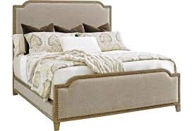 Trim handy bedroom nightstands at your service. Tommy Bahama Home Cypress Point Stone Harbour King Size Bed With Fabric Upholstery And Nailhead Border Wayside Furniture Upholstered Beds