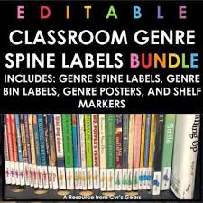 They will be a terrific way to organize an accumulation of books, activities, albums, and so on. Classroom Library Genre Spine Labels Bundle Genre Spine Labels Spine Labels Classroom Library
