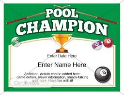 Pool Certificate Pool Champion Award Pool Award Template Pool Table Rack Pool Balls Billiards Billiard Table Pool Cue Basement Games In 2020 Award Template Certificate Awards Certificates Template