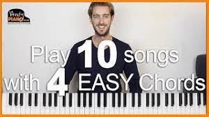 A piano tutorial teaching 4 easy chords, playing examples different songs they fit with. Play 10 Easy Songs With 4 Chords On Piano Youtube