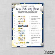 Twinkle Twinkle Little Star Emoji Nursery Rhyme Pictionary Game Printable Baby Shower Nursery Rhym Gender Reveal Games Gender Reveal Gender Reveal Party Games