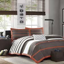 Shop twin and twin xl comforter sets at american eagle to find your new favorite bedding. Comfort Spaces Pierre 3 Piece Comforter Set All Season Ultra Soft Hypoallergenic Microfiber Pipeline Stripe Boys Dormitory Bedding Twin Twin Xl Size Orange Grey Home Bedding Linen