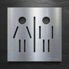 edelstahl wc schild modernes toilettenschild stainless steel wc sign modern toilet sign toilet signage toilet sign unisex bathroom sign
