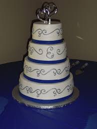 Your baker places the charms and ribbons into the cake when it is being iced. Horizon Blue And Silver Accents Round Wedding Cakes Cakecentral Com675 900search By Imag Wedding Cakes Blue Silver Wedding Cake Wedding Cakes With Cupcakes