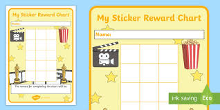 Hollywood Themed Behavior Sticker Reward Chart Sticker