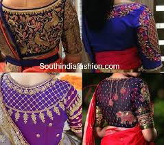 High Neck Maggam Work Blouse Designs For Pattu Sarees South India Fashion Blouse Designs High Neck Blouse Work Designs Blouse Designs Catalogue