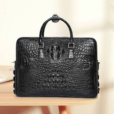 Cặp da cá sấu hàng hiệu cao cấp GS980 - Đen - GENTO Leather