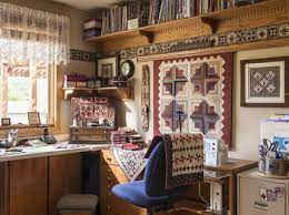 Peek Into Stylish And Functional Sewing Rooms And Work Spaces Steal Storage Ideas For Your Own Room Sewing Room Decor Sewing Room Design Vintage Sewing Rooms