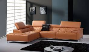 Bring astonishing contemporary style into your home with our italian design modern bonded leather sectional sofa. Divani Casa Citadel Modern Orange Italian Leather Sectional Sofa By Vig Furniture