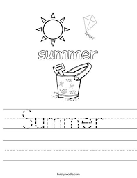 Summer Worksheet Twisty Noodle Summer Worksheets Seasons Preschool Worksheets