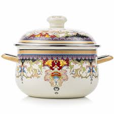 Amazon.com: Retro Flower Enamel Stockpot with Lid,Stockpots for Cooking  (5L-Mysterious Flower): Home & Kitchen