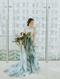 A Blue Watercolor Wedding Dress Green Wedding Shoes Green Wedding Dresses Watercolor Wedding Dress Colored Wedding Dress