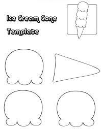 Ice Cram Cone Template Coloring Pages Cone Template Coloring Pages Summer Coloring Pages