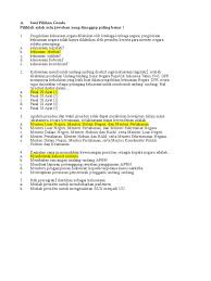 Kegiatan bimbingan dilakukan satu kali yakni pada hari jum'at 3 oktober 2015. Latihan Soal Pg