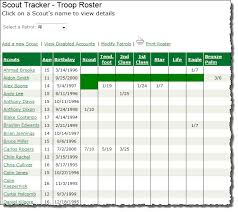 Individual Scout Accounts Spreadsheet