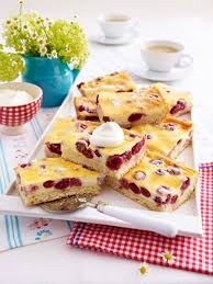 Kirschkuchen Vom Blech Mit Schmandguss Wunderweib Kirschkuchen Kuchen Lecker