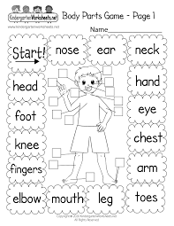 Practise parts of the body words with this song about a magic spell. Free Printable Body Parts Game Worksheet