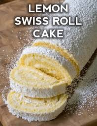 Double Lemon Swiss Roll Cake Cake Roll Recipes Jelly Roll Cake Lemon Recipes