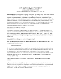 What do you know about this type of essays; Reflection Writing Assignment Southeastern Louisiana University