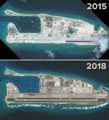 The chinese government has stated that almost the entire south china sea, including the spratlys and other island groups, is within its sphere of influence. Why The Us Navy Sails Past Disputed Artificial Islands Claimed By China Abc News