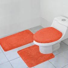 Alcott Hill Arata 3 Piece Bath Mat Set Color Orange Products In 2019 Bath Mat Sets Bathroom Rugs Bathroom Rug Sets