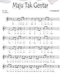 Dalam hal ini juga terdapat medium tempo dengan irama yang akan dinyanyikan dengan kecepatan yang sangat sedang. Lagu Maju Tak Gentar Beserta Not Angka Mudah