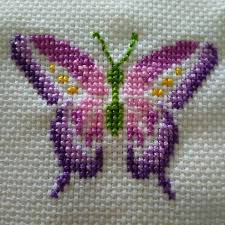 Ve Kelebekli Ruyalar Kelebekler Havlu Kanavice Etamin Cross Stitch Flowers Cross Stitch Butterfly Cross Stitch