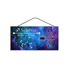 Der schütze, geboren in der zeit vom 23.11. Spruchschild Aus Holz Sternzeichen Schutze Grosse 25 X 12 5cm Deutsc 9 90