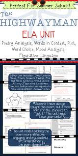 This Five Day Unit Is A Close Reading Of The Highwayman By Alfred Noyes It Is Designed To Help Students Analyz Poetry Analysis Teaching Poetry Poem Analysis