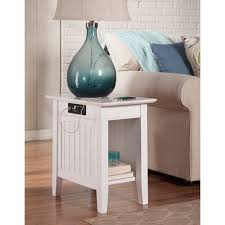 Drawers are stained inside to bring out the wood's rich, natural grain. Nantucket Chair Side Table With Charging Station In Multiple Colors Walmart Com Walmart Com