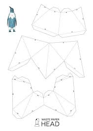 Papercraft Penguin Printable Diy Template Kopf Pinguine 3d Origami Und Papier