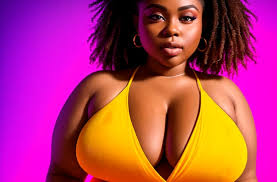 Premium AI Image | Fat african american with big breasts Portrait of black  woman with overweight Generative AI
