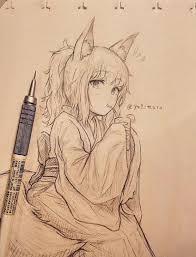 47 Trendy Ideas For Cats Anime Drawing Sketch Anime Drawings Sketches Cat Sketch Manga Drawing