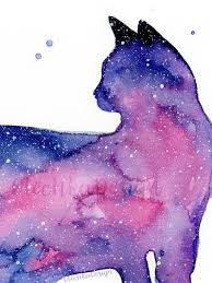 Cat Galaxy Cat Print Cat Gifts Cat Wall Art Galaxy Print Etsy Cat Wall Art Cat Art Print Watercolor Galaxy