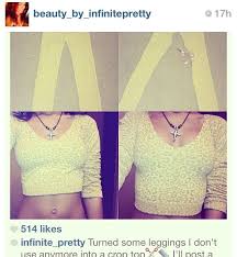 Turn Old Leggings Into A Crop Top Diy Clothes And Shoes Diy Fashion Projects Diy Leggings