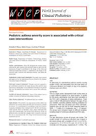 Specializes in pediatric medicine for a child's physical, emotional and we are at the center of your child's medical world. Pdf Pediatric Asthma Severity Score Is Associated With Critical Care Interventions