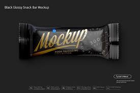 Black Glossy Snack Bar Mockup Mockup Snack Bar Glossy