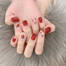 Maybe you would like to learn more about one of these? Amazon Com Yiendoo 24pcs False Nails Red Strawberry Cherry French Nails Fake Nails For Women And Girls Health Personal Care