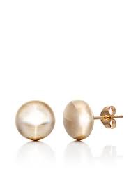 Item 2 women 14k yellow gold plain domed 10 mm length huggie hoop earrings 2. Belk Co Flat Stud Earrings In 14k Yellow Gold Belk