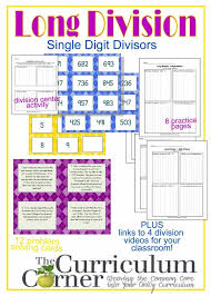 Long Division Resources 1 Digit Divisor Long Division Math Center Activities Education Math