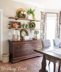 Try dining chairs in complementing colours, a bold shade on the walls and hang artwork on the walls to create a space that will be a real. Budget Spring Decorating Ideas For Shelves Worthing Court