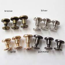 20pcs Brass Nickel Plated Books Binding Screws 9x5mm Metal Etsy In 2021 Book Binding Brass Nickel How To Make Leather
