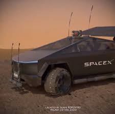 I soooooo want a matte black version. Tesla Cybertruck Fan Made Spacex Version Matte Black Mars Rover