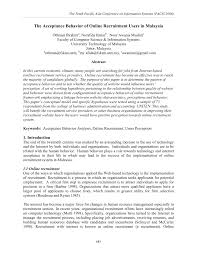 Helping people discover any job with any employer in the market. Pdf The Acceptance Behavior Of Online Recruitment Users In Malaysia