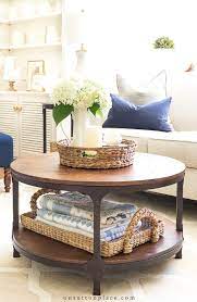 When creating a coffee table display, avoid tall, clunky objects that obstruct the view of people sitting on either side of. Simple Round Coffee Table Styling Ideas On Sutton Place