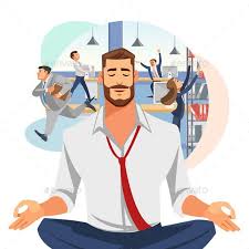 Businessman Meditating In Office Cartoon Vector Office Cartoon Business Cartoons Cartoons Vector