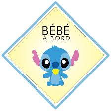 Diy Un Bebe A Bord Gratuit Et Original 13 Modeles Gratuits Avec Images Bebe A Bord Bebe Stitch Disney
